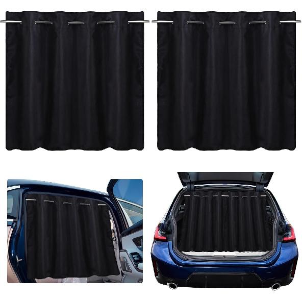 ZATOOTO Car Side Window Shades with Rods, Car Shades for Back Windows Baby Length Adjustable for Most Cars, Dual Use As Car Sun Shade Side Window and