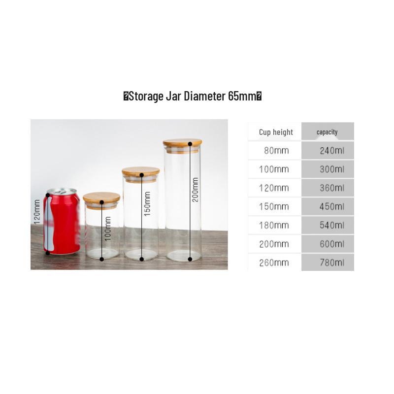Vysoká borosilikátová skleněná nádoba na potraviny s těsněním