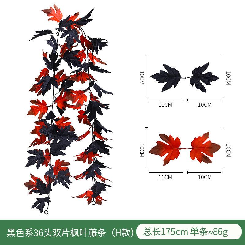 Fleur Artificielle Simulation Feuille d'Érable Vigne Européenne et Américaine Saison de la Récolte Enroulement Vigne de Simulation Décoration Extérieure Feuille d'Érable de Simulation
