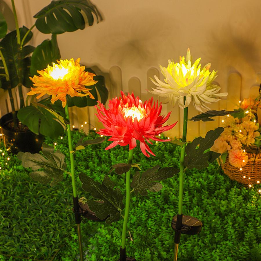 LED Solar Kugel Chrysanthemen Lampe Außen Rasenlampe Wasserdicht Camping Festival Lampe Garten Steckerlampe