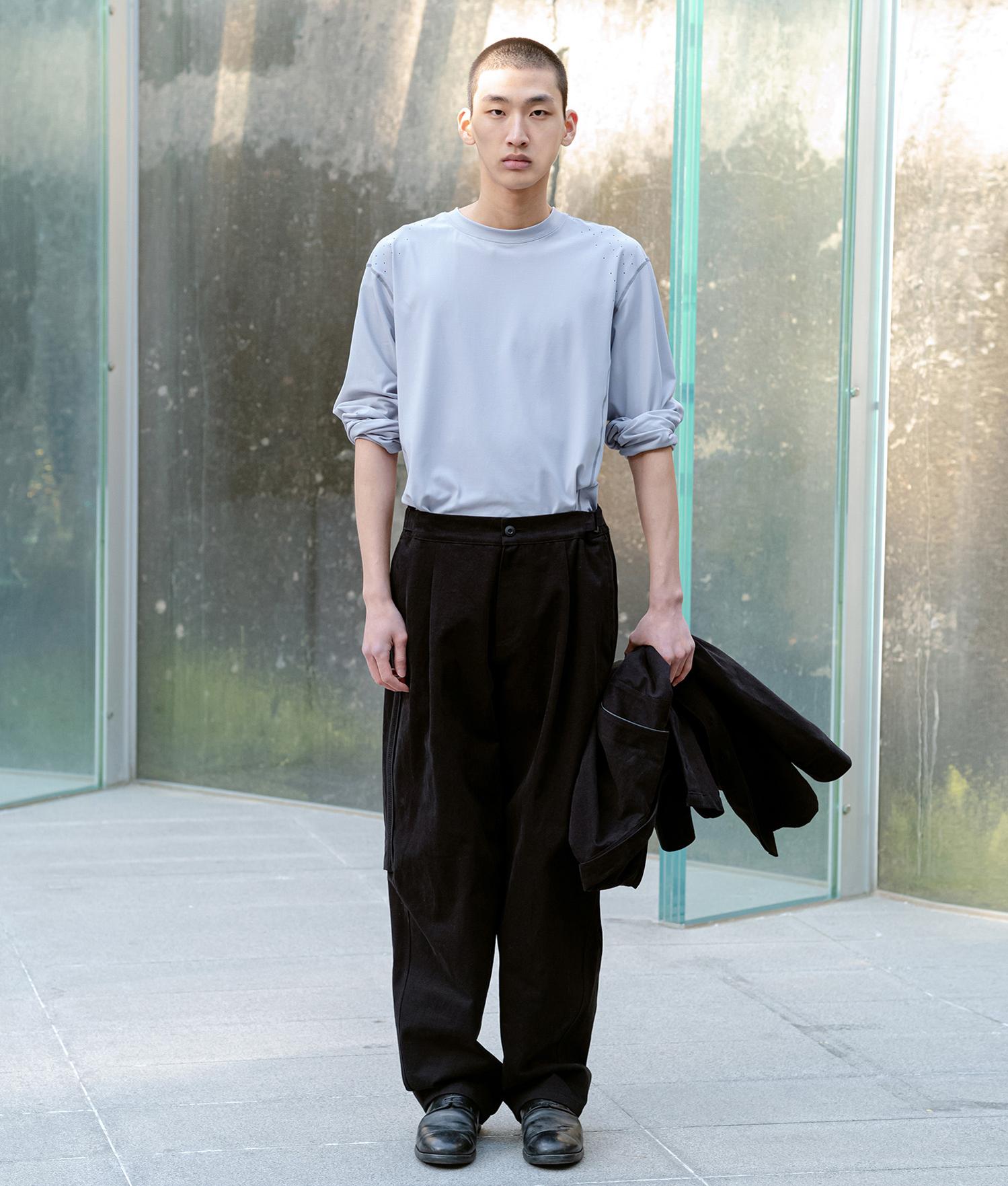 Polish Contrast Stitch Ls / Gray 1
