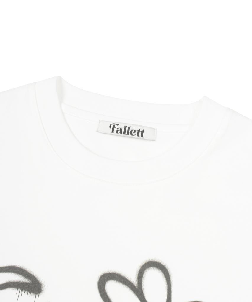 FALLETT Drawing Nero Short Sleeve T-Shirt White