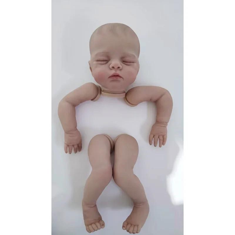 19inch Already Painted Twins Reborn Doll Kit Lily and Irys Soft Touch Hand Painted with Veins Cloth Body Included