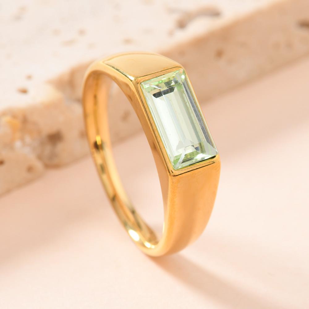 

Прямокутне кольорове діамантове кільце з позолотою 18 карат: Модний, стильний та унікальний для жінок Size 7