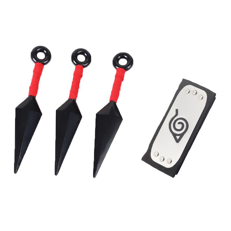 Available: Kakashi Mask, Naruto Kunai & Shuriken, Konoha Headband Set