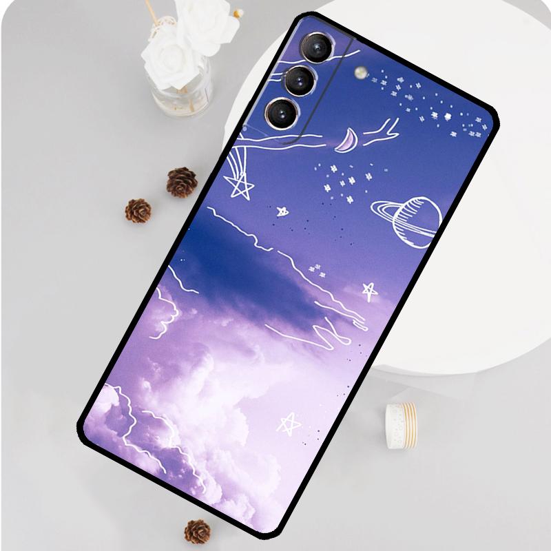 Purple Aesthetic Phone Case For Samsung Galaxy S25 S26 Ultra S20 S21 S22 S23 S24 S10 Plus S25 FE Funda Cover