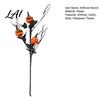 Spooky Halloween Home Decor Artificial Pumpkin Stems Black Branch with Maple Leaves Fake Vase Centerpiece Gothic Floral Arrangement for Vase Indoor