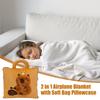 Travel Blanket And Pillow 2 In 1 Capybara Blanket For Airplane Travel Sleeping Mat Back Cushion Compact For Kids Adults Office