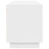 TV Stand with LED Lights White 160.5x41x50 Cm
