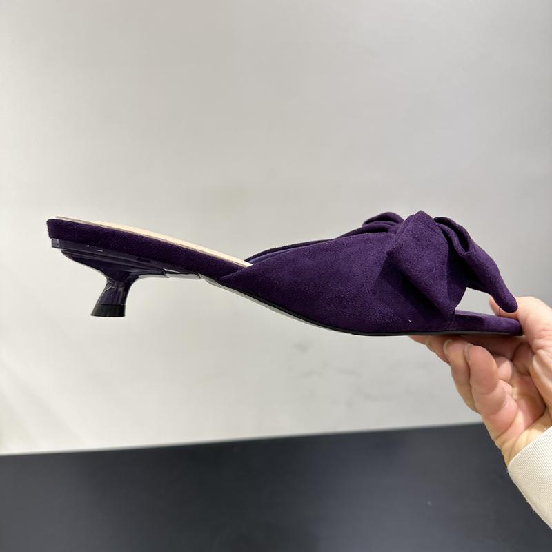 Fashion SUOJIALUN 2025 Summer New Brand Women Slipper Fashion Big Bow-knot Ladies Elegant Slides Thin Low Heel Outdoor Vacation Sandal