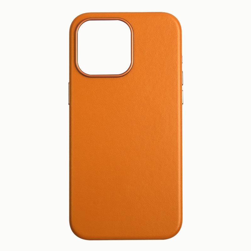 Applicable To IPhone16Pro Official Leather Mobile Phone Case Apple 15 Strong Magnetic Suction 14promax Protective Case 13