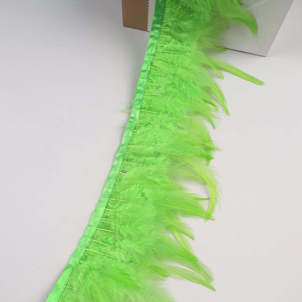 10Meters Hackle Feather Trim Rooster Neck Feather Ribbon Pheasant Feathers Fringe for Crafts Accessories Sewing Decoration