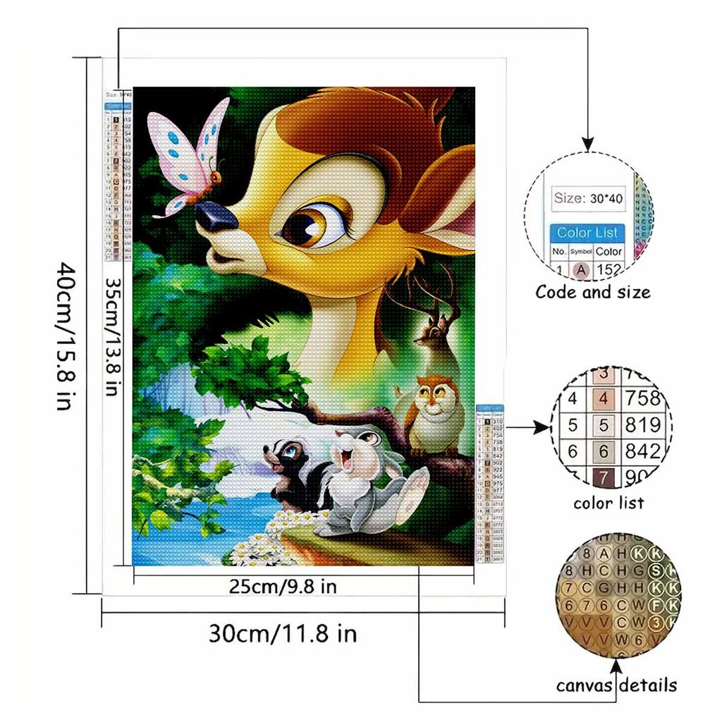 Full Round Diamond Painting The Deer and Its Friends Art Rhinestone Picture Mosaic DIY 5D Cross Stitch Embroidery Home Decoration