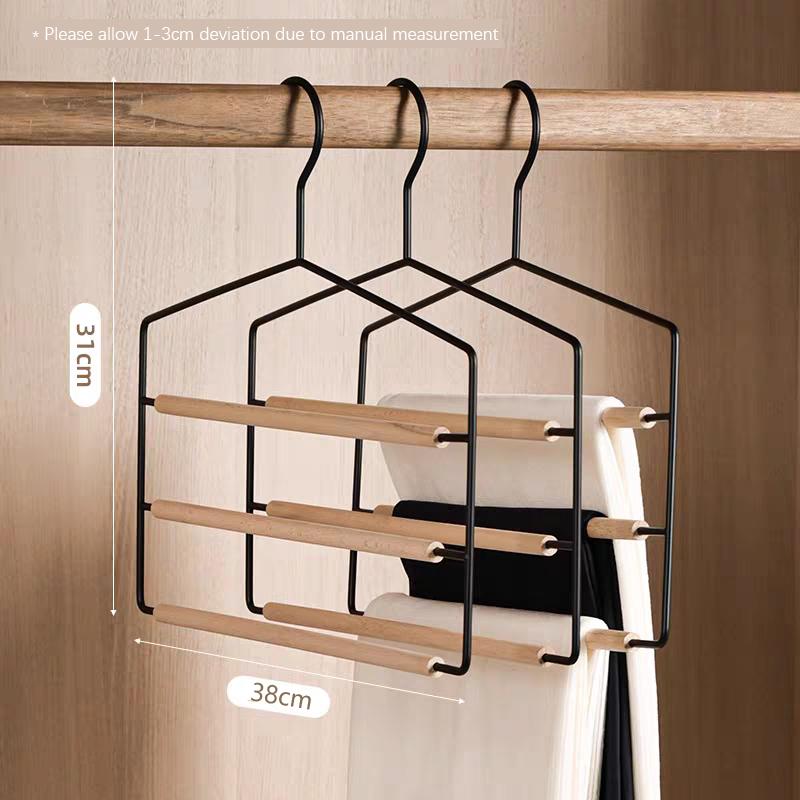 

3 Layers Iron Trouser Racks,Multi-layer Non-traced Hanging Pants Hangers for Closet Organizer,Multifunctional Clothing Rack 1PCS чорний