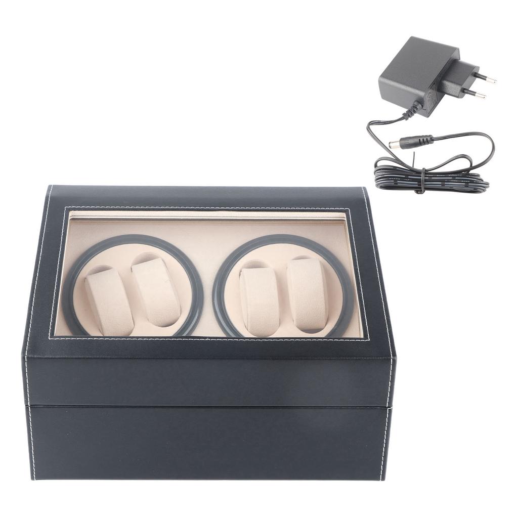 Watch Winder for 4 Automatic Watches 6 Grids Watch Storage Case Quiet Motor