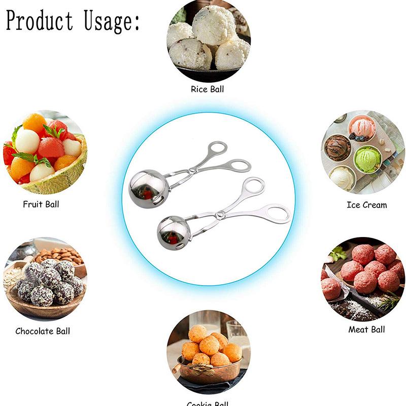 Lžíce na výrobu masových kuliček Nepřilnavý kuchyňský nástroj na vaření masa z nerezové oceli