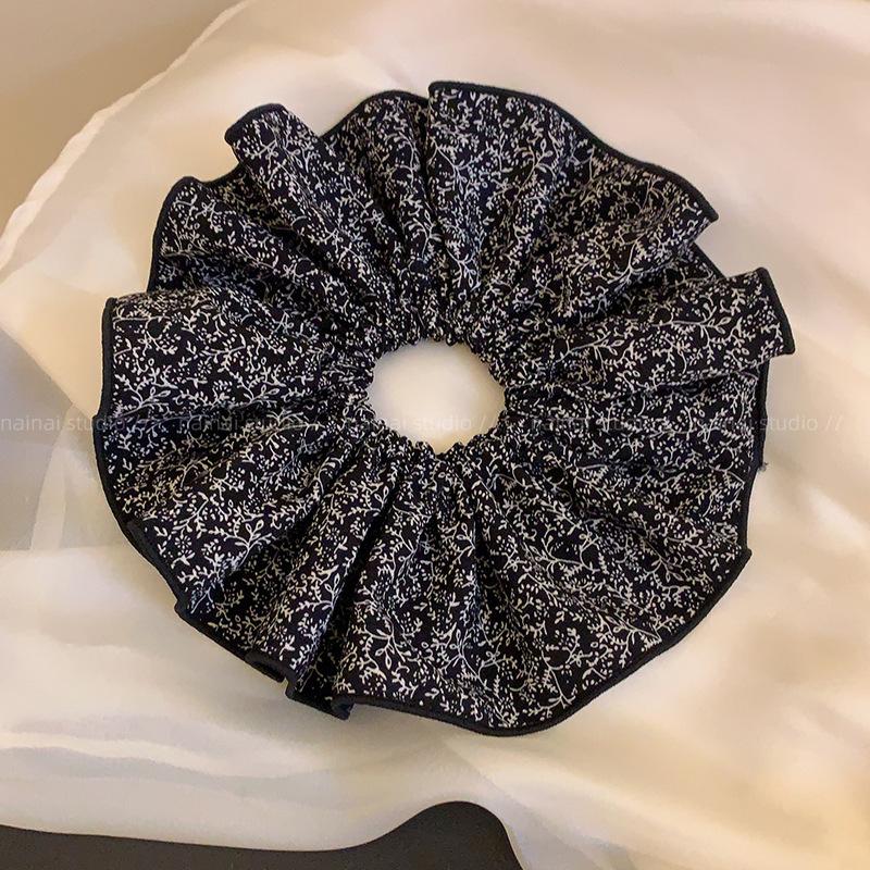 Temperament elegant floral large intestine hair band oversized lace ponytail hair rope niche design rubber band hair accessories