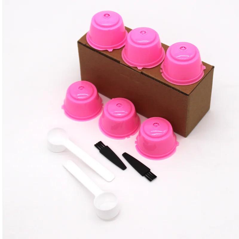 מסנני קפסולות קפה לשימוש חוזר של Ayevin - תואם לדולצ'ה גוסטו ולנספרסו, סט 6 יחידות עם כפית ומברשת, אביזרי מטבח ידידותיים לסביבה