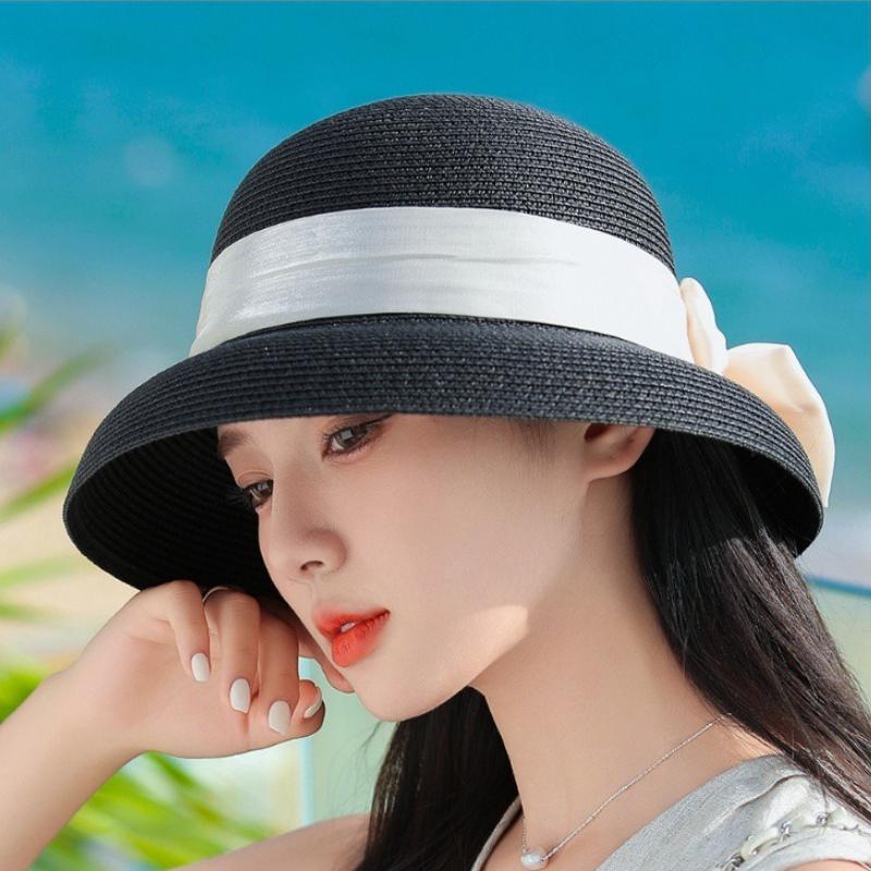 Fashion Design Natural Lafite Grass Straw Hat Photography Hat Sunscreen UV Protection Beach Sun Visor Farmers Raffia Straw Hats