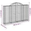 VidaXL Paniers à gabions arqués 3 pcs 200x30x120/140 cm Fer galvanisé, gabion, cage de gabion, panier de mur de gabion, mur 3146132