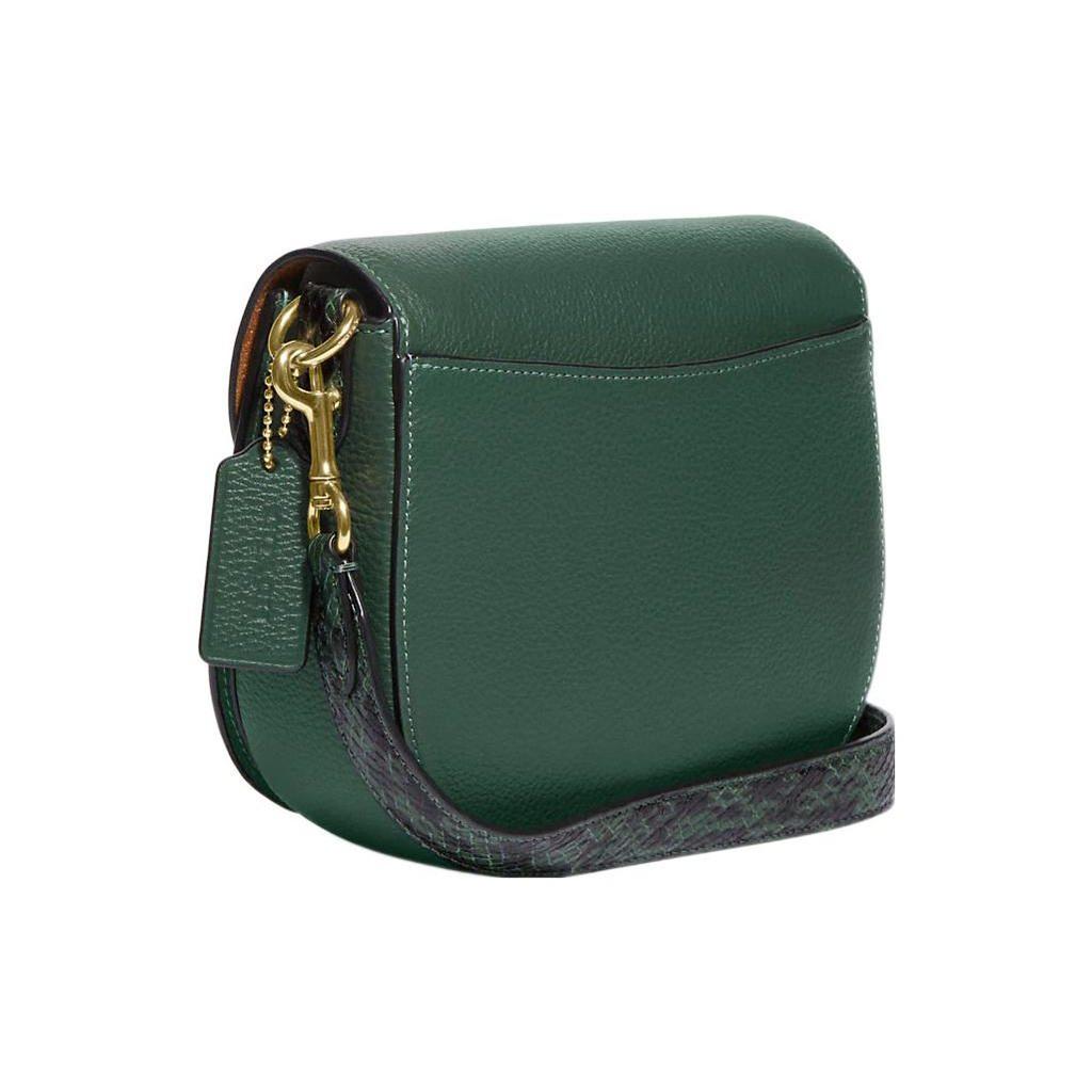 COACH Saddle Pebbled Leather With Snakeskin Print Embossed Leather Saddle Bag, Shoulder Bag, Crossbody Bag Medium CE566-IMV1Y