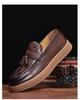 9607 Loafers Casual Men's Shoes Trend Heightening Round Head Leather Shoes British Breathable Loafers