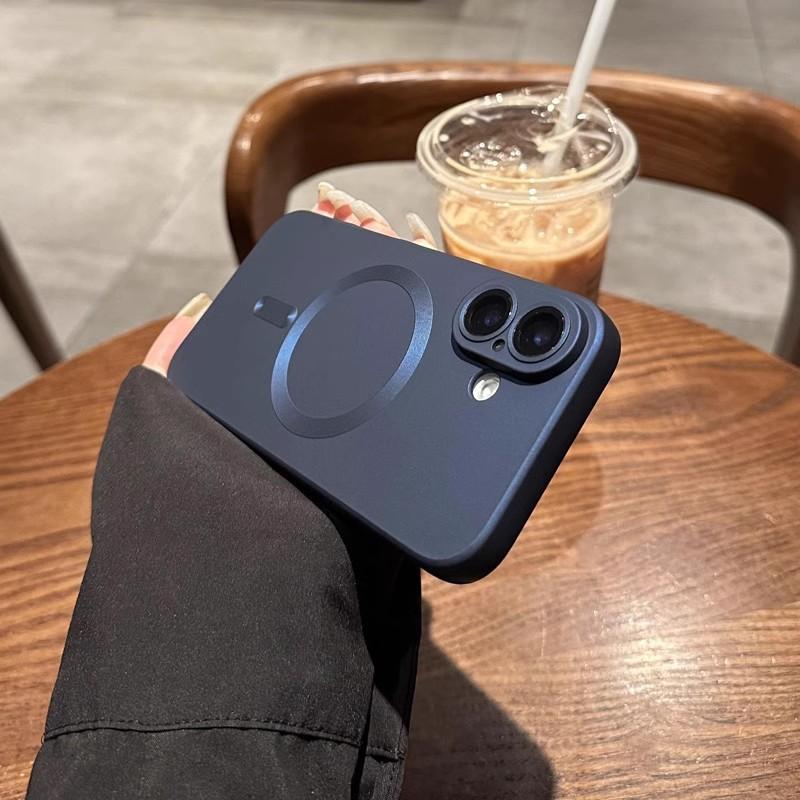 Applicable To IPhone17 Magnetic Phone Case Metal Paint Frosted Apple 16proMax Full Inclusive Anti Fall 15 Protective Case