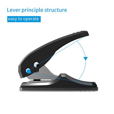 Mini Metal Single Hole Puncher 1-Hole Paper Punch 8 Sheet Capacity 6mm Holes Reduced Effort with