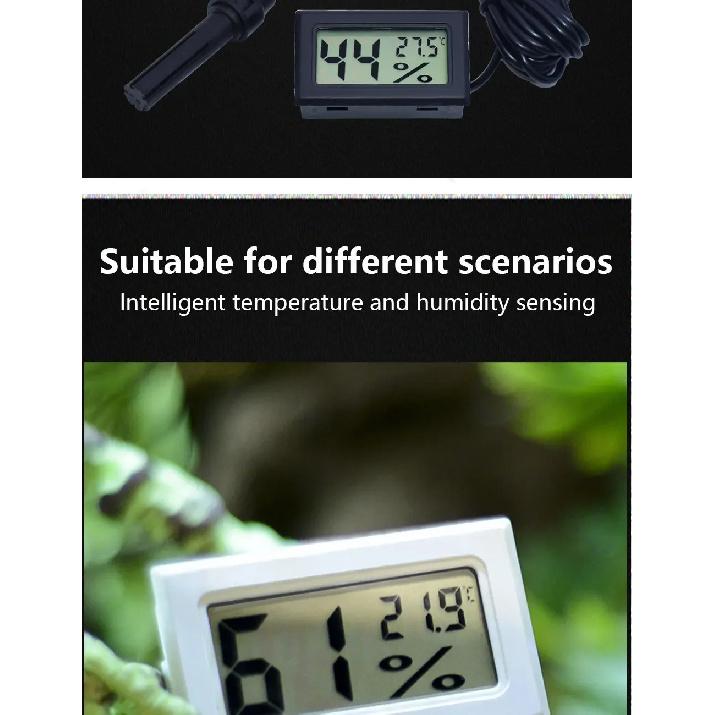 Mini Convenient Digital LCD Thermometer Sensor Hygrometer Gauge Refrigerator Aquarium Monitoring Display Humidity Detector