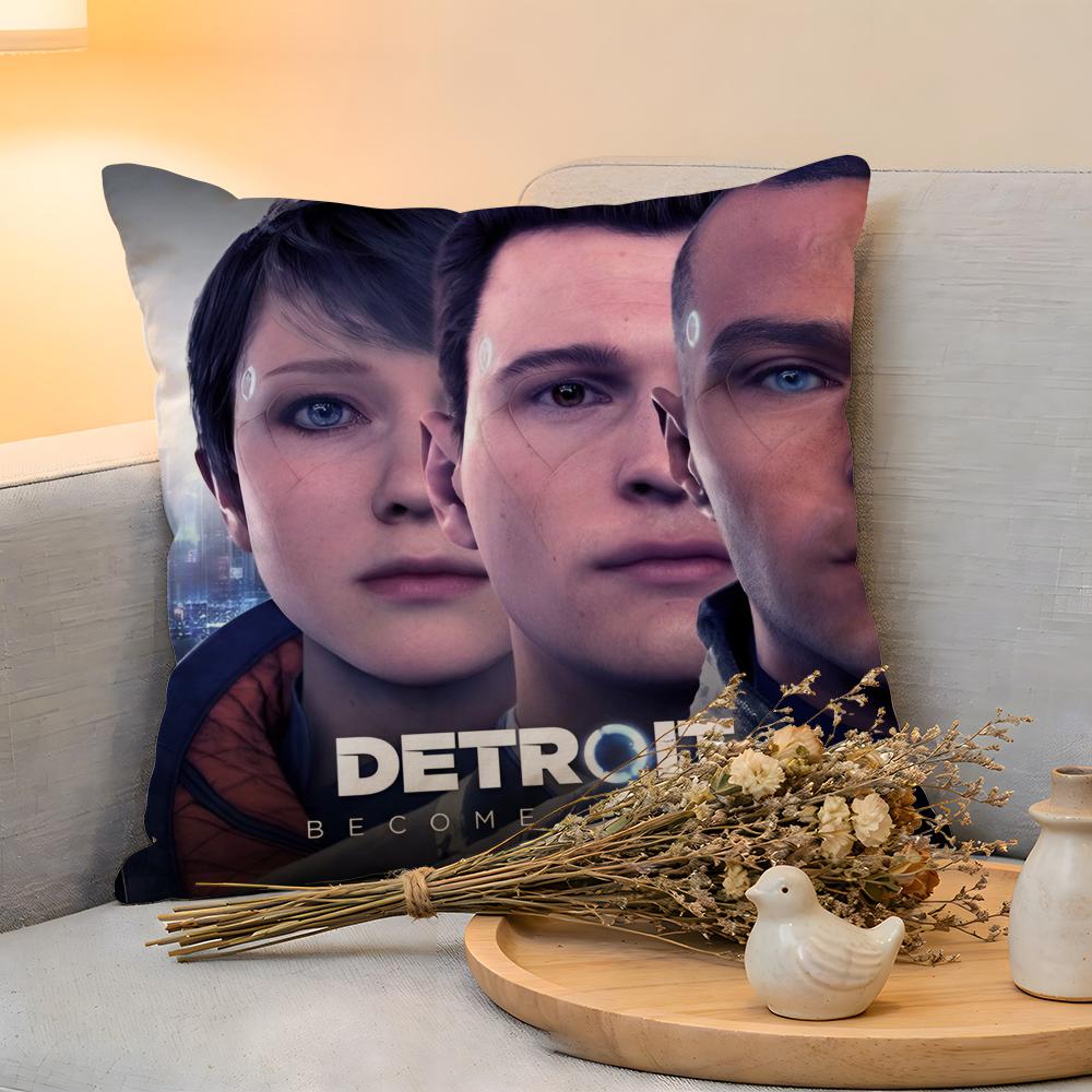 Cushion Cover  Linen  SkinFriendly Soft Decorative Case for Sofa Home Decor Hot Game DDetroit Become Human Pillow Cover