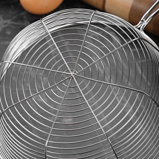 Stainless Steel Deep Skimmer with Wire Mesh Heavy-Duty Slotted Spoon for Frying Dumplings Noodles Rust-Proof Dishwasher Safe Essential Kitchen Tool