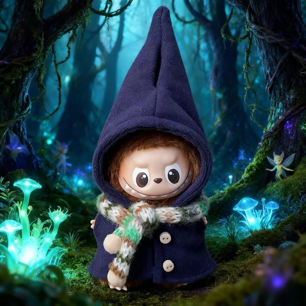 LABUBU Fourth Generation Baby Dress 10cm Little Red Riding Hood Set Mini Version 4.0 Heart Code Magic Cloak 4th Generation Set