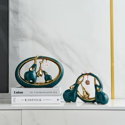 Artistic Ceramic Abstract Home Elephant Furnishing Acticles Classical Home Office Wine TV Cabinet Decoration Creative Gift