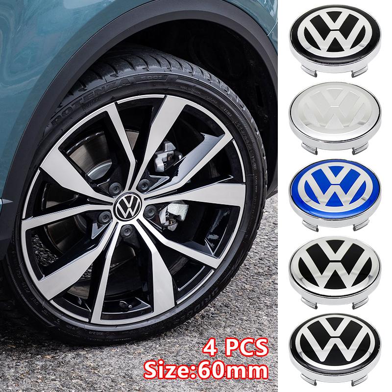 VW Polo Golf 4 5 4pcs 56mm Car Wheel Badge Center Sticker 60mm Wheel Hubcap Cover Accessorie For VW Golf Passat Polo CADDY R Rline GTI Beetle EN1