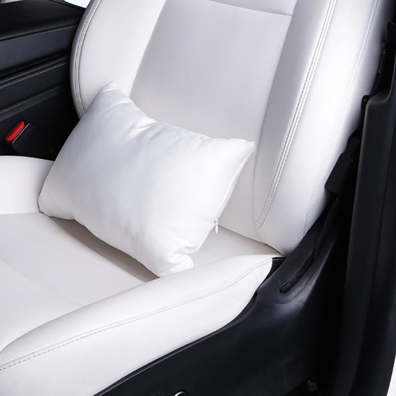 For Tesla Model 3 Y S X Car Seat Headrest Neck Pillow Cushion Suede Comfortable Headrest Lumbar Support Black/White