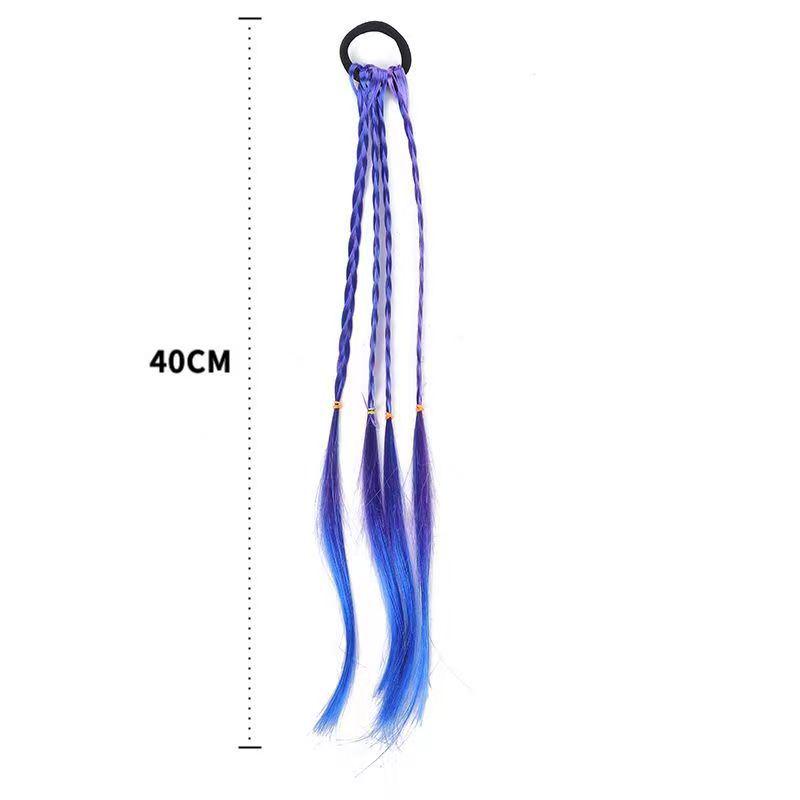 Buntes Perücken-Haargummi für Mädchen: Prinzessinnen-Zopf Gummiband, Niedliches Modisches Pferdeschwanz-Accessoire