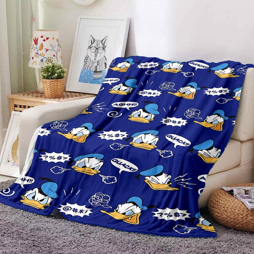 Donald Duck Quack Flannel Blanket Super Soft Warm Cozy Blanket for Sofa Bed Office Travel All‑Season Home Decor Gift