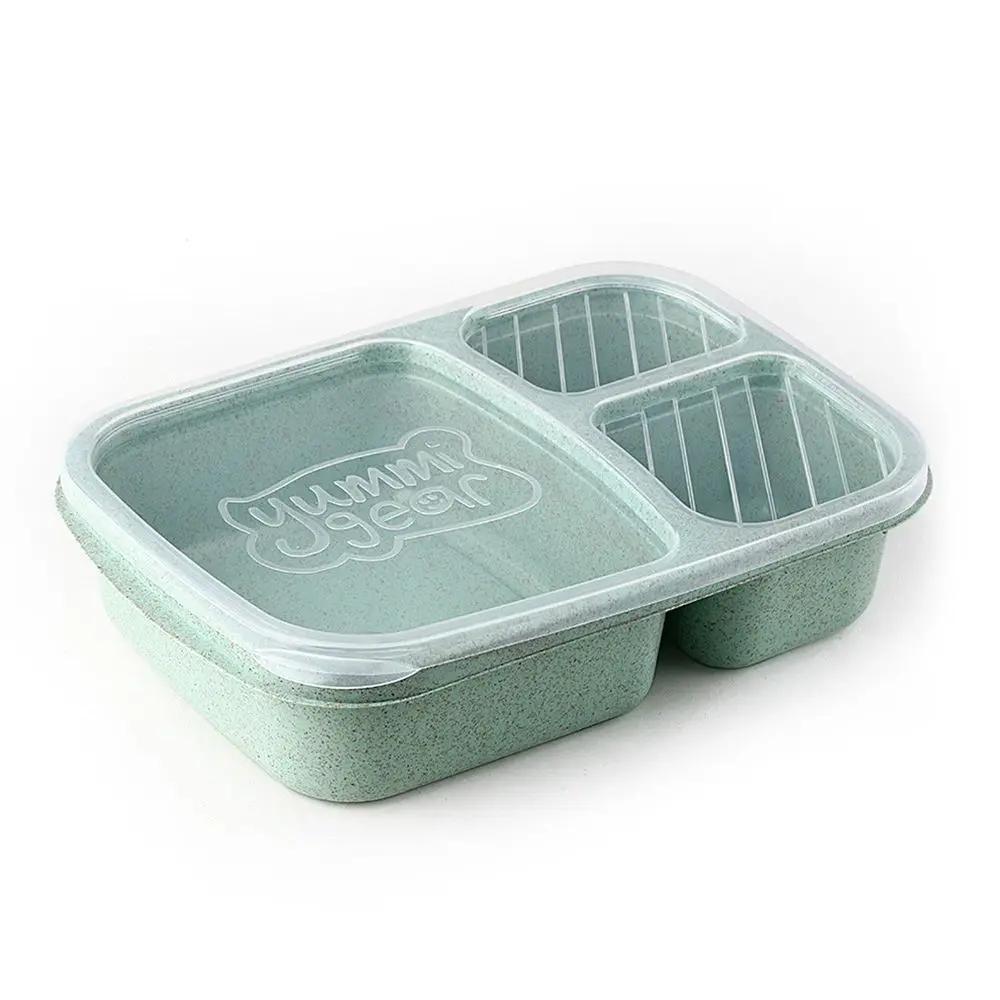 Durable Lunchbox Portable Compartmentalized Lunch Box Wheat Straw Picnic Storage Boxs Food Fruit Container Dinnerware