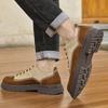 British Style Men's Work Shoes Thick Soled Casual Shoes Men's Leather Trendy Shoes Retro Style Luxury Shoes