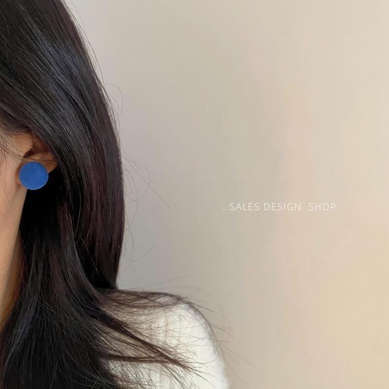 Bunte Beflockte Runde Französische Steckerohrringe - High-End Mode, Luxuriöser und Vielseitiger Damenschmuck