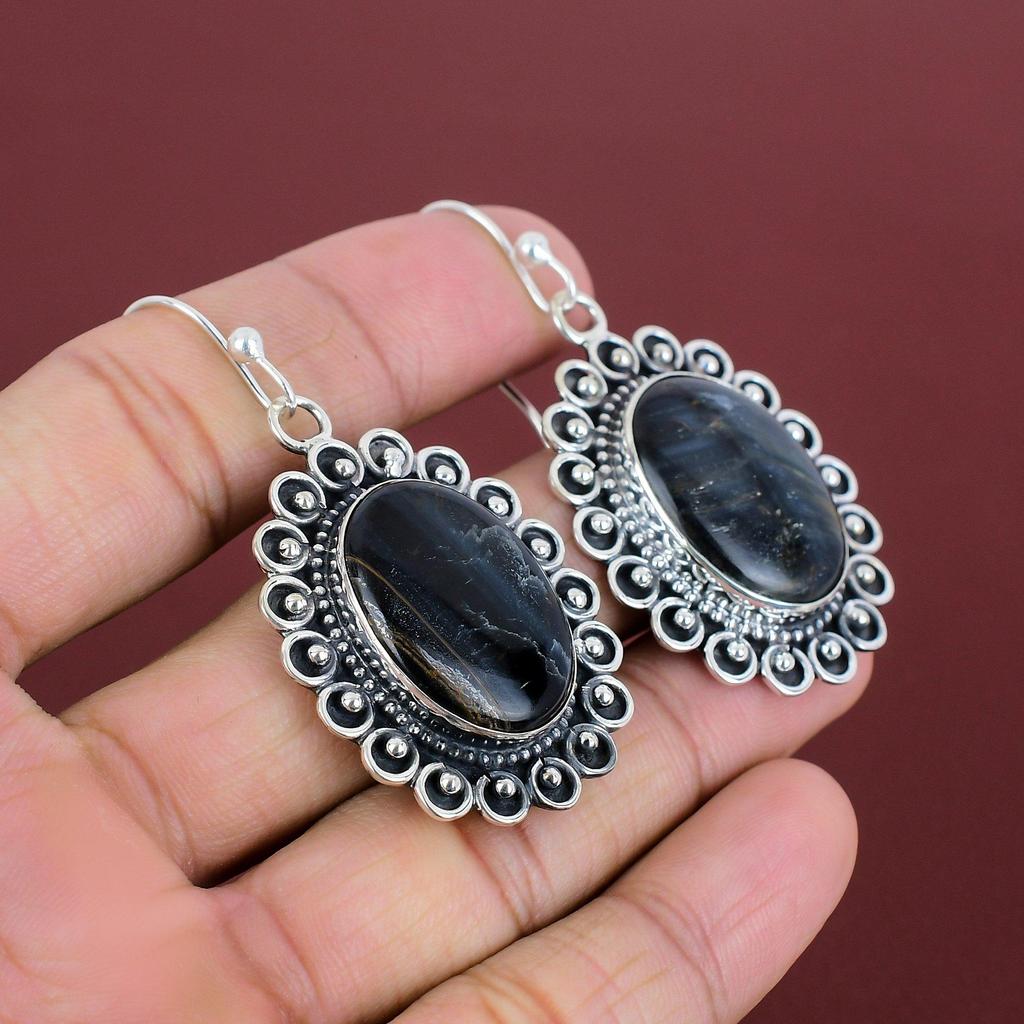 Pietersite Earring Handmade Jewelry Natural Gemstone Earring 925 Sterling Silver Earring Wedding Jewelry Brand New Earrings Gifts For Women