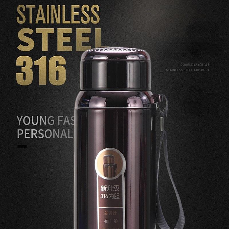 Large Capacity Multi-function Thermos Cup 1000ml Vacuum Flasks Portable Stainless Steel Thermos Cup Water Bottle Travel Tea Mug Office Thermos Cup