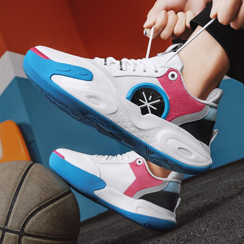 Non-slip springback breathable basketball shoes male youth cement floor breathable mat student actual combat sports shoes