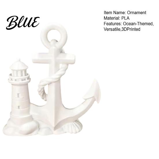 Sailing Enthusiast Decor Desk Decor Lighthouse Boat And 3D Printed Statue Nautical Medium Size Ocean Gift Theme Figurine for