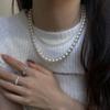 Shijia White Pearl Necklace - Elegant, Fresh, and Luxurious Shell Pearl Chain for Women
