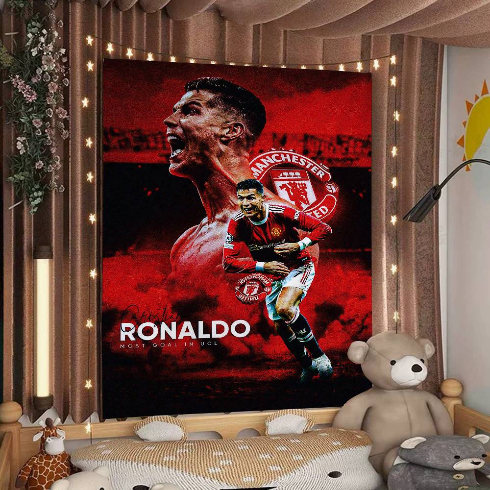 CCristiano RRonaldo CR7 Anime Tapestry Hanging Tarot Hippie Wall Rugs Dorm Home Decor