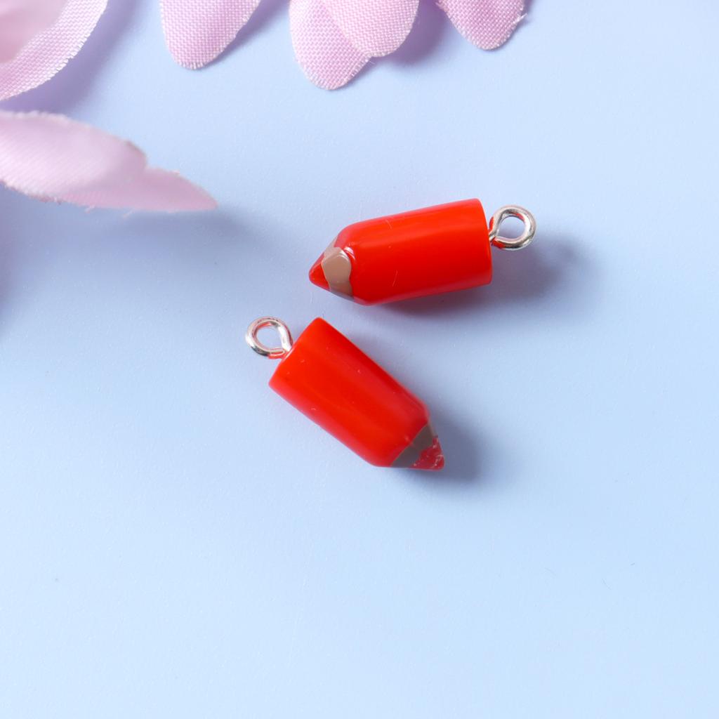 20Pcs Colorful Pencil Charms Resin Pencil Shape Charms Pendants Diy Keychain Earrings For Jewelry Making Accessories