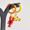 1Pair Dopamine Enamel Sweet Heart Cute Bee Flower Girl Aesthetic Aretes Funny Food Cake Gothic Star Hoop Earrings Jewelry