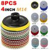 8pcs 4" 100mm Diamond Polishing Pad Set, Wet And Dry Use, For Granite, Concrete, Marble, Sanding Disc Set