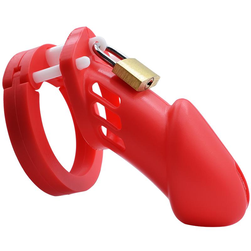 1 Set Keuschheitskäfig aus Silikon für Männer, kleiner Standard-Cock Cage mit 5 Penisringen, Erotik-Sexprodukte, Spielzeug für Männer